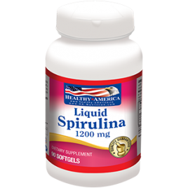 LIQUID SPIRULINA ALGAE 1200 mg x 90 cápsulas , Healthy America espirulina